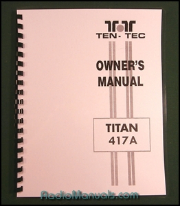 TenTec Titon III Model 417A Operator's Manual - Click Image to Close